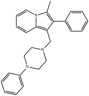 2-Phenyl-1-[(4-phenyl-1-piperazinyl)methyl]-3-methylindolizine Structure
