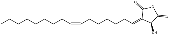 (S)-4,5-Dihydro-3-[(1Z,7Z)-hexadecan-7-enylidene]-4-hydroxy-5-methylenefuran-2(3H)-one 구조식 이미지