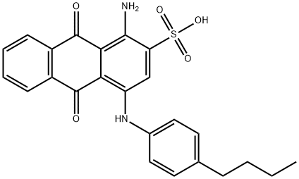 1-amino-4-[(4-butylphenyl)amino]-9,10-dihydro-9,10-dioxoanthracene-2-sulphonic acid 구조식 이미지
