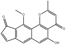 5-Hydroxy-11-methoxy-2-methylcyclopenta[6,7]naphtho[1,2-b]pyran-4,10-dione Structure