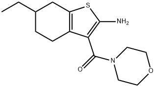 6-ethyl-3-(morpholin-4-ylcarbonyl)-4,5,6,7-tetrahydro-1-benzothiophen-2-amine(SALTDATA: FREE) Structure