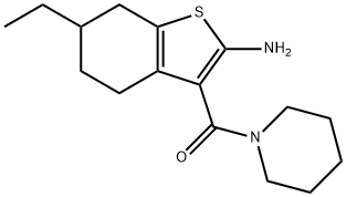 6-ETHYL-3-(PIPERIDIN-1-YLCARBONYL)-4,5,6,7-TETRAHYDRO-1-BENZOTHIEN-2-YLAMINE Structure