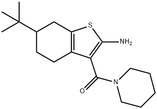 6-TERT-BUTYL-3-(PIPERIDIN-1-YLCARBONYL)-4,5,6,7-TETRAHYDRO-1-BENZOTHIEN-2-YLAMINE Structure