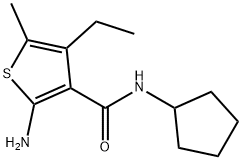 3-Thiophenecarboxamide,2-amino-N-cyclopentyl-4-ethyl-5-methyl-(9CI) 구조식 이미지