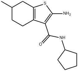 2-AMINO-N-CYCLOPENTYL-6-METHYL-4,5,6,7-TETRAHYDRO-1-BENZOTHIOPHENE-3-CARBOXAMIDE 구조식 이미지