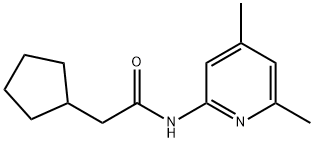 Cyclopentaneacetamide, N-(4,6-dimethyl-2-pyridinyl)- (9CI) Structure