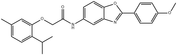 Acetamide, N-[2-(4-methoxyphenyl)-5-benzoxazolyl]-2-[5-methyl-2-(1-methylethyl)phenoxy]- (9CI) 구조식 이미지