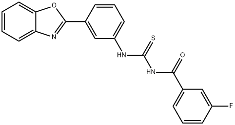 Benzamide, N-[[[3-(2-benzoxazolyl)phenyl]amino]thioxomethyl]-3-fluoro- (9CI) Structure
