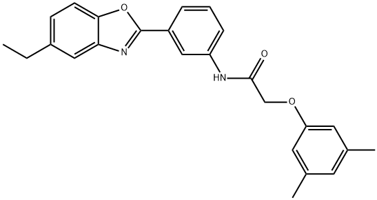 Acetamide, 2-(3,5-dimethylphenoxy)-N-[3-(5-ethyl-2-benzoxazolyl)phenyl]- (9CI) 구조식 이미지