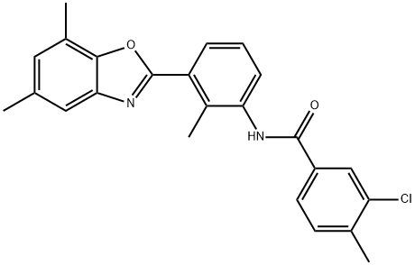 Benzamide, 3-chloro-N-[3-(5,7-dimethyl-2-benzoxazolyl)-2-methylphenyl]-4-methyl- (9CI) 구조식 이미지