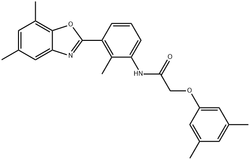 Acetamide, N-[3-(5,7-dimethyl-2-benzoxazolyl)-2-methylphenyl]-2-(3,5-dimethylphenoxy)- (9CI) 구조식 이미지