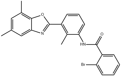 Benzamide, 2-bromo-N-[3-(5,7-dimethyl-2-benzoxazolyl)-2-methylphenyl]- (9CI) 구조식 이미지