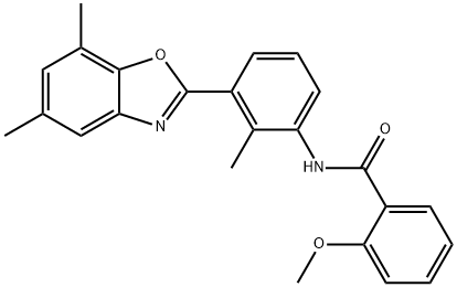 Benzamide, N-[3-(5,7-dimethyl-2-benzoxazolyl)-2-methylphenyl]-2-methoxy- (9CI) 구조식 이미지