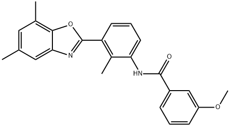 Benzamide, N-[3-(5,7-dimethyl-2-benzoxazolyl)-2-methylphenyl]-3-methoxy- (9CI) Structure