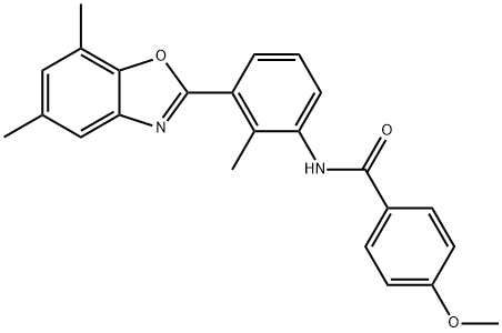 Benzamide, N-[3-(5,7-dimethyl-2-benzoxazolyl)-2-methylphenyl]-4-methoxy- (9CI) 구조식 이미지