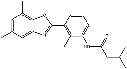 Butanamide, N-[3-(5,7-dimethyl-2-benzoxazolyl)-2-methylphenyl]-3-methyl- (9CI) 구조식 이미지