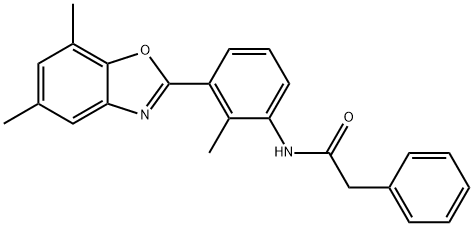 Benzeneacetamide, N-[3-(5,7-dimethyl-2-benzoxazolyl)-2-methylphenyl]- (9CI) 구조식 이미지