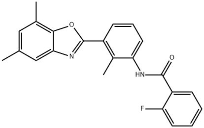 Benzamide, N-[3-(5,7-dimethyl-2-benzoxazolyl)-2-methylphenyl]-2-fluoro- (9CI) Structure