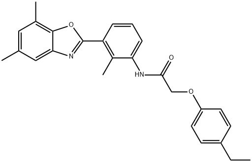 Acetamide, N-[3-(5,7-dimethyl-2-benzoxazolyl)-2-methylphenyl]-2-(4-ethylphenoxy)- (9CI) 구조식 이미지