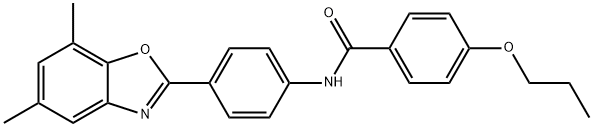 Benzamide, N-[4-(5,7-dimethyl-2-benzoxazolyl)phenyl]-4-propoxy- (9CI) 구조식 이미지