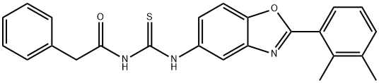 Benzeneacetamide, N-[[[2-(2,3-dimethylphenyl)-5-benzoxazolyl]amino]thioxomethyl]- (9CI) Structure