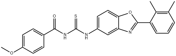 Benzamide, N-[[[2-(2,3-dimethylphenyl)-5-benzoxazolyl]amino]thioxomethyl]-4-methoxy- (9CI) Structure