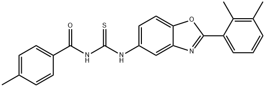 Benzamide, N-[[[2-(2,3-dimethylphenyl)-5-benzoxazolyl]amino]thioxomethyl]-4-methyl- (9CI) Structure