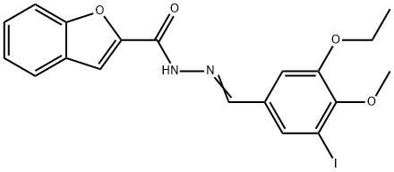 2-Benzofurancarboxylicacid,[(3-ethoxy-5-iodo-4-methoxyphenyl)methylene]hydrazide(9CI) Structure