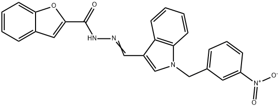 2-Benzofurancarboxylicacid,[[1-[(3-nitrophenyl)methyl]-1H-indol-3-yl]methylene]hydrazide(9CI) 구조식 이미지