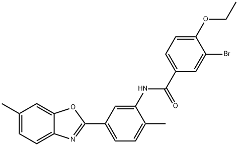 Benzamide, 3-bromo-4-ethoxy-N-[2-methyl-5-(6-methyl-2-benzoxazolyl)phenyl]- (9CI) 구조식 이미지