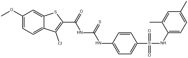 Benzo[b]thiophene-2-carboxamide, 3-chloro-N-[[[4-[[(2,4-dimethylphenyl)amino]sulfonyl]phenyl]amino]thioxomethyl]-6-methoxy- (9CI) Structure