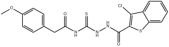 벤조[b]티오펜-2-카르복실산,3-클로로-,2-[[[(4-메톡시페닐)아세틸]아미노]티옥소메틸]히드라지드(9CI) 구조식 이미지