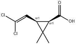 cis-DL-3-(2,2-Dichlorovinyl)-2,2-dimethylcyclopropanecarboxylic acid 구조식 이미지