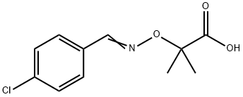 alpha-((4-chlorobenzylideneamino)oxy)isobutyric acid Structure