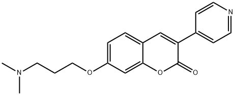 7-[3-(Dimethylamino)propoxy]-3-(4-pyridyl)coumarin Structure