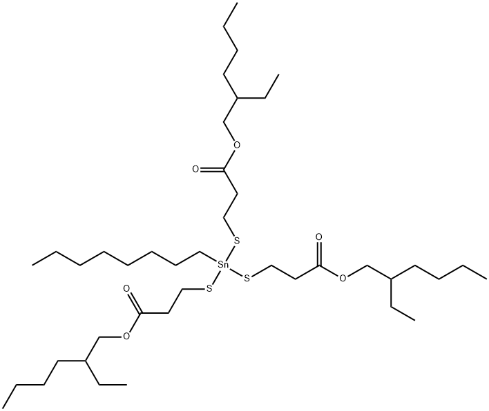 2-ethylhexyl 12-ethyl-5-[[3-[(2-ethylhexyl)oxy]-3-oxopropyl]thio]-5-octyl-9-oxo-10-oxa-4,6-dithia-5-stannahexadecanoate Structure