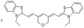 3-ETHYL-2-((E)-2-[5-((Z)-2-[3-ETHYL-1,3-BENZOTHIAZOL-2(3H)-YLIDENE]ETHYLIDENE)-2H-PYRAN-3(6H)-YL]ETHENYL)-1,3-BENZOTHIAZOL-3-IUM IODIDE Structure