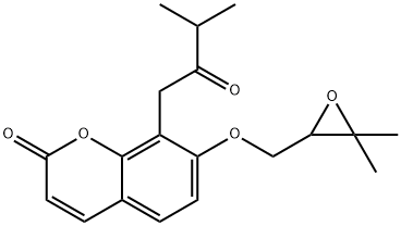 7-[(3,3-Dimethyloxiran-2-yl)methoxy]-8-(3-methyl-2-oxobutyl)-2H-1-benzopyran-2-one Structure