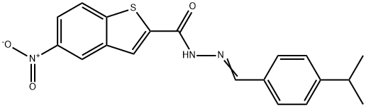 Benzo[b]thiophene-2-carboxylic acid, 5-nitro-, [[4-(1-methylethyl)phenyl]methylene]hydrazide (9CI) Structure