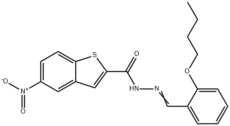 벤조[b]티오펜-2-카르복실산,5-니트로-,[(2-부톡시페닐)메틸렌]히드라지드(9CI) 구조식 이미지