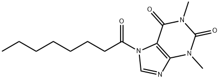 1H-Purine-2,6-dione,  3,7-dihydro-1,3-dimethyl-7-(1-oxooctyl)- Structure