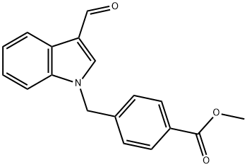 Benzoic acid, 4-[(3-formyl-1H-indol-1-yl)methyl]-, methyl ester (9CI) Structure