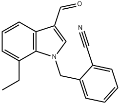 Benzonitrile, 2-[(7-ethyl-3-formyl-1H-indol-1-yl)methyl]- (9CI) Structure