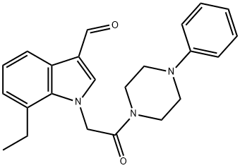 Piperazine, 1-[(7-ethyl-3-formyl-1H-indol-1-yl)acetyl]-4-phenyl- (9CI) Structure