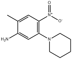 Benzenamine, 2-methyl-4-nitro-5-(1-piperidinyl)- (9CI) Structure