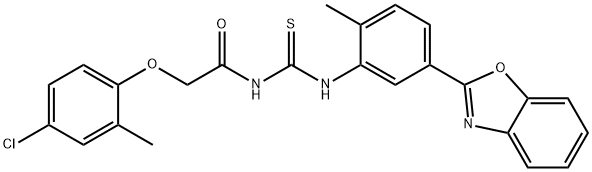 Acetamide, N-[[[5-(2-benzoxazolyl)-2-methylphenyl]amino]thioxomethyl]-2-(4-chloro-2-methylphenoxy)- (9CI) Structure