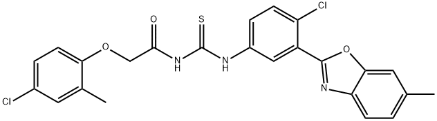 Acetamide, N-[[[4-chloro-3-(6-methyl-2-benzoxazolyl)phenyl]amino]thioxomethyl]-2-(4-chloro-2-methylphenoxy)- (9CI) 구조식 이미지