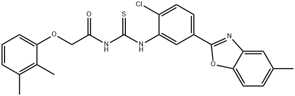 Acetamide, N-[[[2-chloro-5-(5-methyl-2-benzoxazolyl)phenyl]amino]thioxomethyl]-2-(2,3-dimethylphenoxy)- (9CI) 구조식 이미지