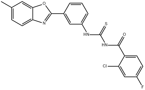 Benzamide, 2-chloro-4-fluoro-N-[[[3-(6-methyl-2-benzoxazolyl)phenyl]amino]thioxomethyl]- (9CI) Structure