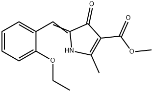 1H-Pyrrole-3-carboxylicacid,5-[(2-ethoxyphenyl)methylene]-4,5-dihydro-2-methyl-4-oxo-,methylester(9CI) 구조식 이미지